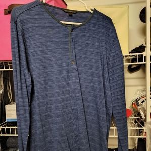 John Varvatos Medium Long Sleeve Henley Blue